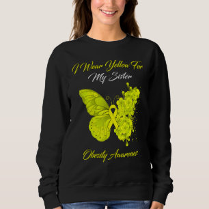 Butterfly I Bära Gult för min syster Obesity Awar T Shirt