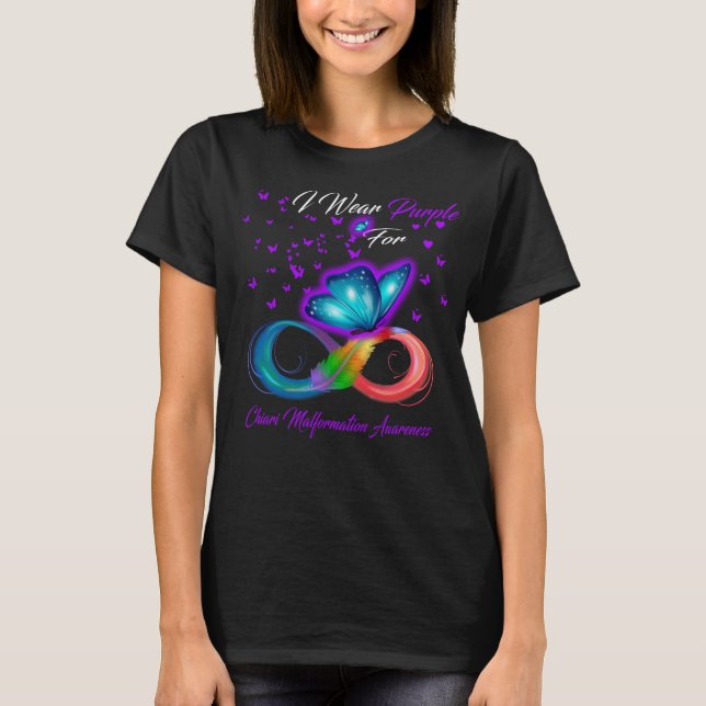 Butterfly I Bära Lila for Chiari Malformation Aw T Shirt (Framsida)