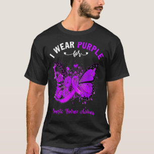 Butterfly I Bära Lila for Domestic Violate Awar T Shirt