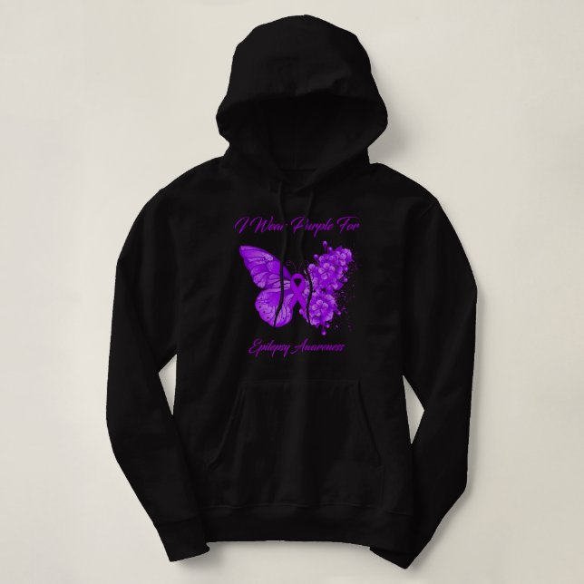 Butterfly I Bära Lila for Epilepsy Awareness Pre T Shirt (Design framsida)