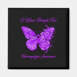 Butterfly I Bära Lila for Fibromyalgia Awareness Magnet
