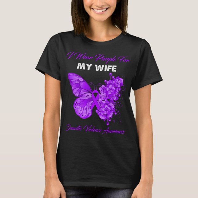 Butterfly I Bära Lila för min Domestic Viole T Shirt (Framsida)