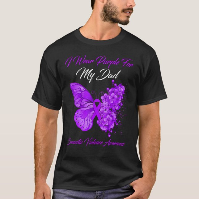 Butterfly I Bära Lila för min Domestic Violen Papp T Shirt (Framsida)