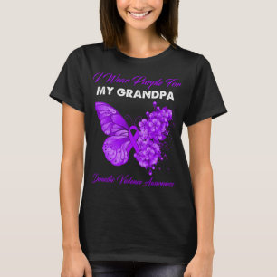 Butterfly I Bära Lila för Min farfar Domestic T Shirt