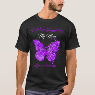 Butterfly I Bära Lila för min Mamma Lupus-medvet T Shirt