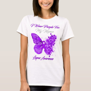 Butterfly I Bära Lila för min Mamma Lupus T Shirt