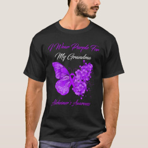 Butterfly I Bära Lila för Min mormor Alzheimers T Shirt