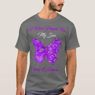 Butterfly I Bära Lila för min son Trisomy 18 Awar T Shirt