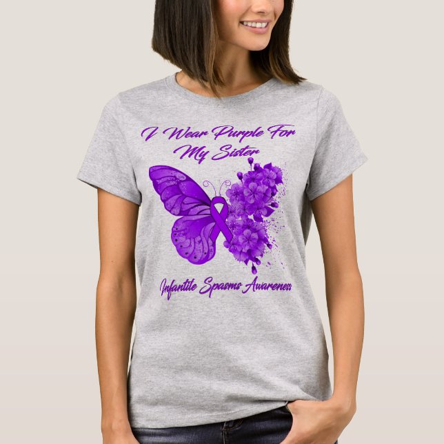 Butterfly I Bära Lila för min syster Infantile T Shirt (Framsida)