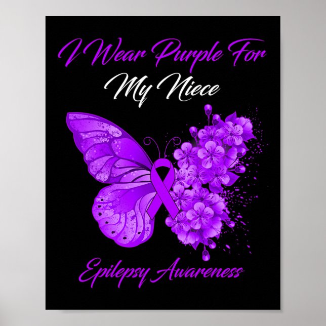 Butterfly I Bära Lila för min systerepilepsiakrig Poster (Framsidan)