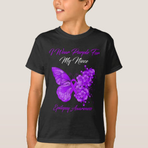 Butterfly I Bära Lila för min systerepilepsiakrig T Shirt