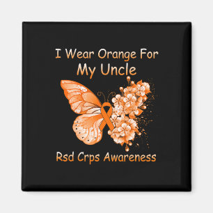Butterfly I Bära Orange för min farbror RSd Crps A Magnet
