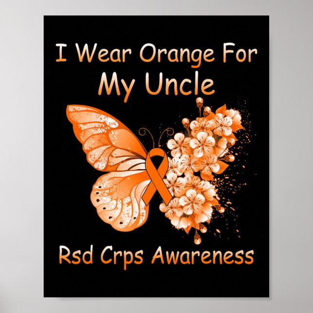 Butterfly I Bära Orange för min farbror RSd Crps A Poster (Framsidan)
