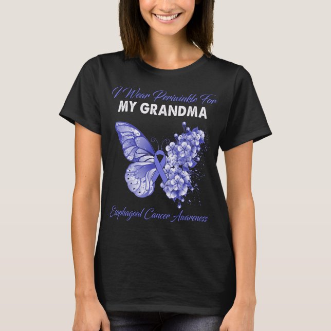 Butterfly I Bära Periwinkle for MY GRANDMA Esophag T Shirt (Framsida)