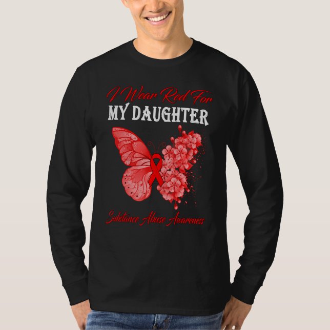 Butterfly I Bära Red för min dottersubstans Abu T Shirt (Framsida)