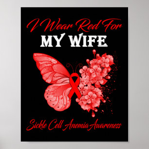 Butterfly I Bära Red för min fru Sickle Cell Anemi Poster