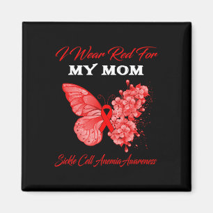 Butterfly I Bära Red for My Mamma Sickle Cell Anem Magnet