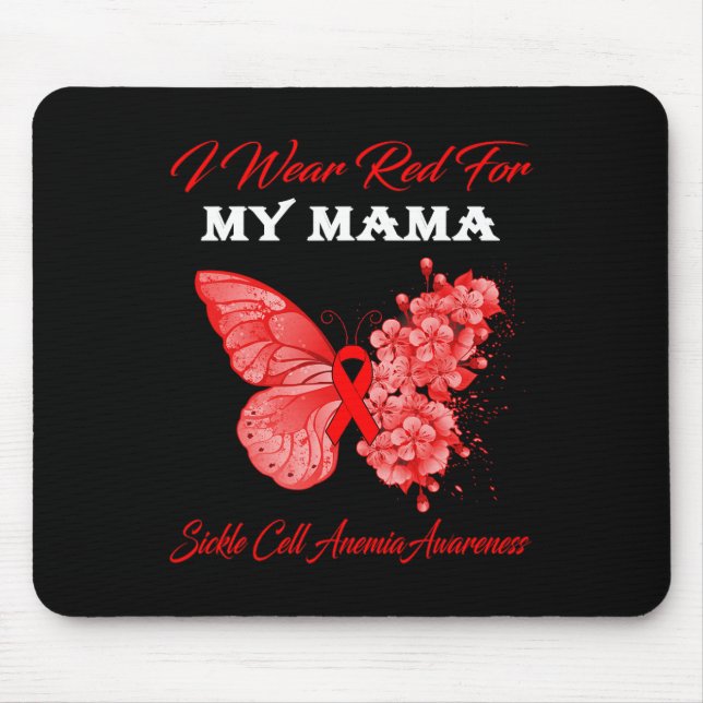 Butterfly I Bära Red for My Mamma Sickle Cell Anem Musmatta (Framsidan)