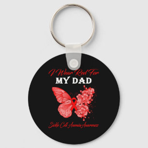 Butterfly I Bära Red for My Pappa Sickle Cell Anem Nyckelring