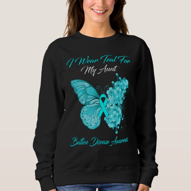 Butterfly I Bära Teal for my Moster Batten Disease T Shirt (Framsida)