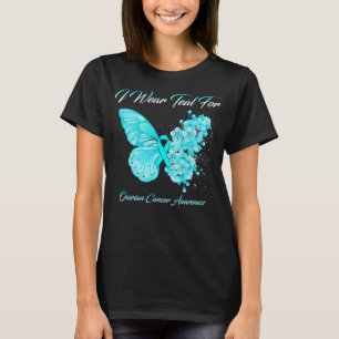 Butterfly I Bära Teal for Ovarian Canceness Awaren T Shirt