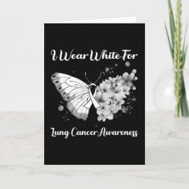 Butterfly I Bära White for Lung Cancer Awareness Kort