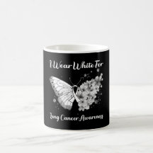Butterfly I Bära White for Lung Cancer Awareness T
