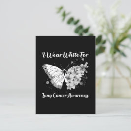 Butterfly I Bära White for Lung Cancer Awareness T Vykort