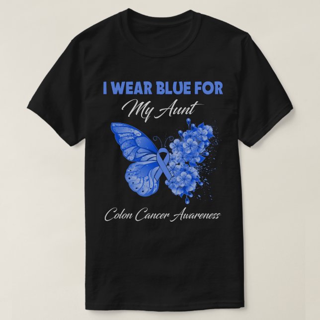 Butterfly I-Bärans Grönt för mitt Moster Colon Can T Shirt (Design framsida)