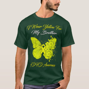 Butterfly I-Bärans Gult för min Brother ADHD Aware T Shirt