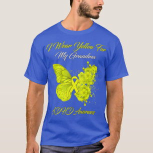 Butterfly I-Bärans Gult för Min Grandma ADHD Aware T Shirt