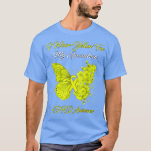 Butterfly I-Bärans Gult för Min Grandson ADHD Medv T Shirt