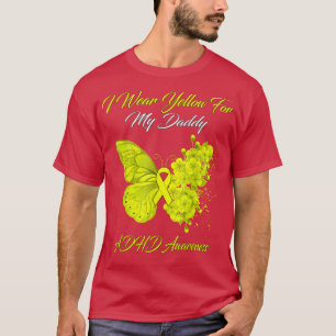 Butterfly I-Bärans Gult för pappa ADHD Awarenes T Shirt