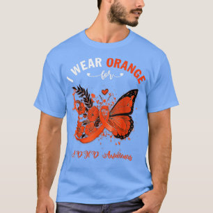 Butterfly I-Bärans Orange för ADHD-medvetenhet T Shirt