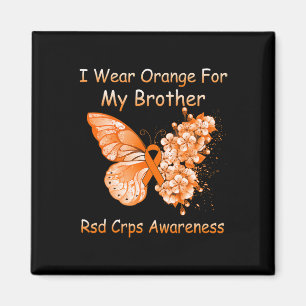 Butterfly I-Bärans Orange för min broder RSD Crps Magnet