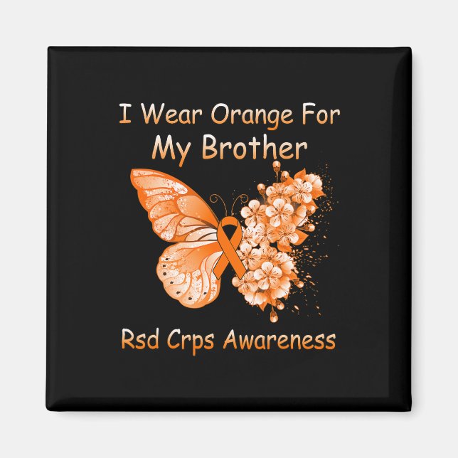 Butterfly I-Bärans Orange för min broder RSD Crps  Magnet (Framsidan)