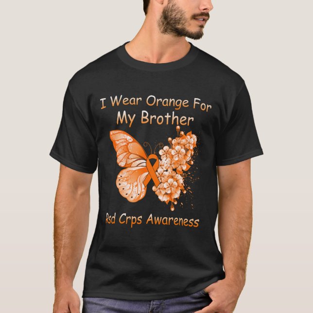 Butterfly I-Bärans Orange för min broder RSD Crps  T Shirt (Framsida)