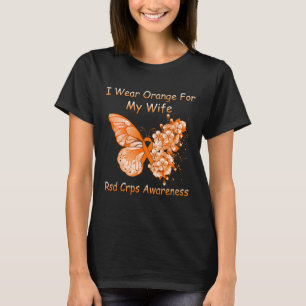 Butterfly I-Bärans Orange för min fru RSD CRPS Med T Shirt