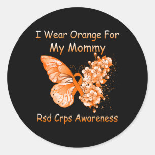 Butterfly I-Bärans Orange för min Mamma RSD Crps A Runt Klistermärke