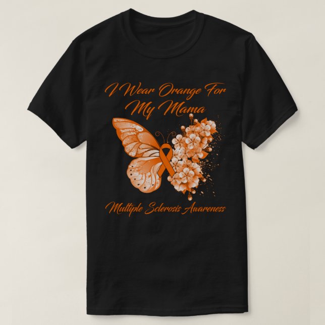 Butterfly I-Bärans Orange för min Mamma-sklubb T Shirt (Design framsida)