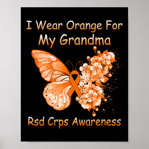 Butterfly I-Bärans Orange för min mormor RSD Crps Poster