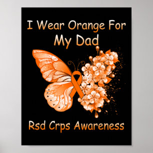 Butterfly I-Bärans Orange för min Pappa RSD Crps A Poster
