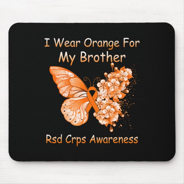 Butterfly I-Bärans Orange för min RSD CRPS AW-hätt Musmatta (Framsidan)