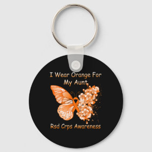 Butterfly I-Bärans Orange för mina RSD CRPS-Medvet Nyckelring