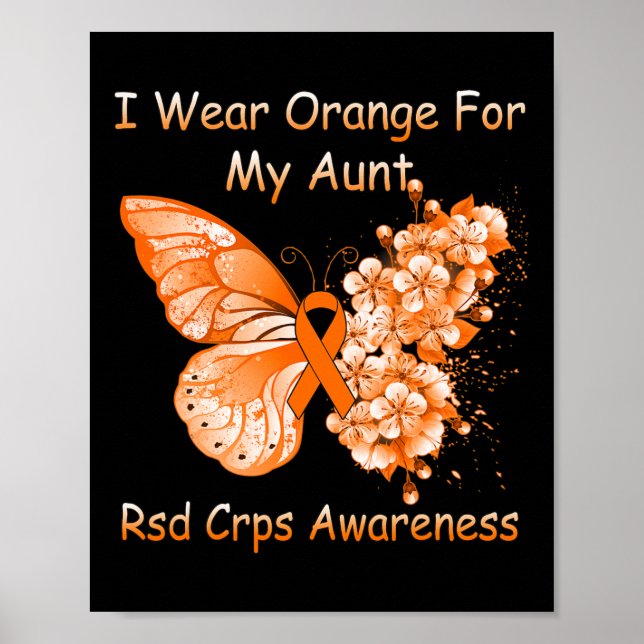Butterfly I-Bärans Orange för Moster RSD CRPS Medv Poster (Framsidan)