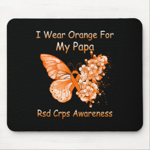 Butterfly I-Bärans Orange för Pappa RSD CRPS Medve Musmatta