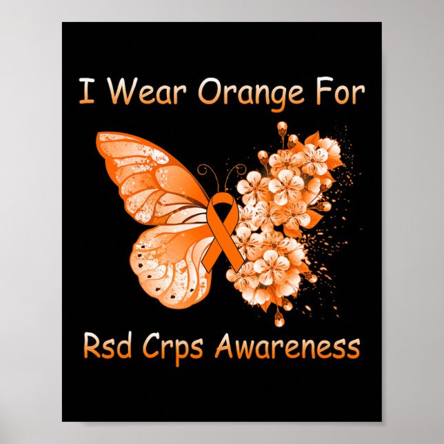 Butterfly I-Bärans Orange för RSD Crps Awareness Poster (Framsidan)