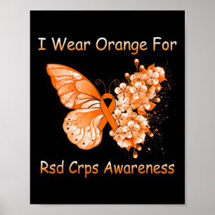 Butterfly I-Bärans Orange för RSD CRPS-medvetenhet Poster