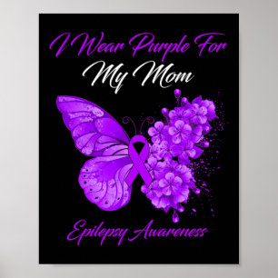 Butterfly I Bäras Lila för min Mamma-epilepsiasyng Poster