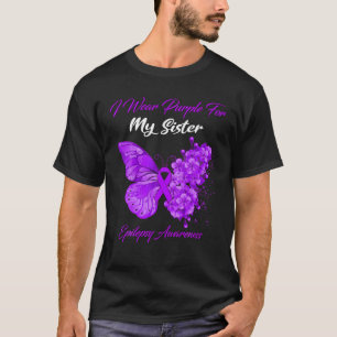 Butterfly I Bäras Lila för min syster Epilepsy Awa T Shirt